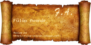 Fülöp Avenár névjegykártya